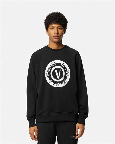 versace collection badge logo sweatshirt|Versace graphic tee.